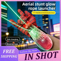 Luminous Rope ZipString Launcher Wristband Automatic Flying String Shooter Toy Recoil Night Glow Interactive Gift for Kids Pets