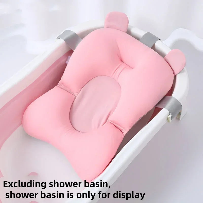 Adjustable Bathtub Support Mat Foldable Floating Baby Bath Seat Pad Shower Cushion Safety Water Pad for Newborn Baby Bathing Use