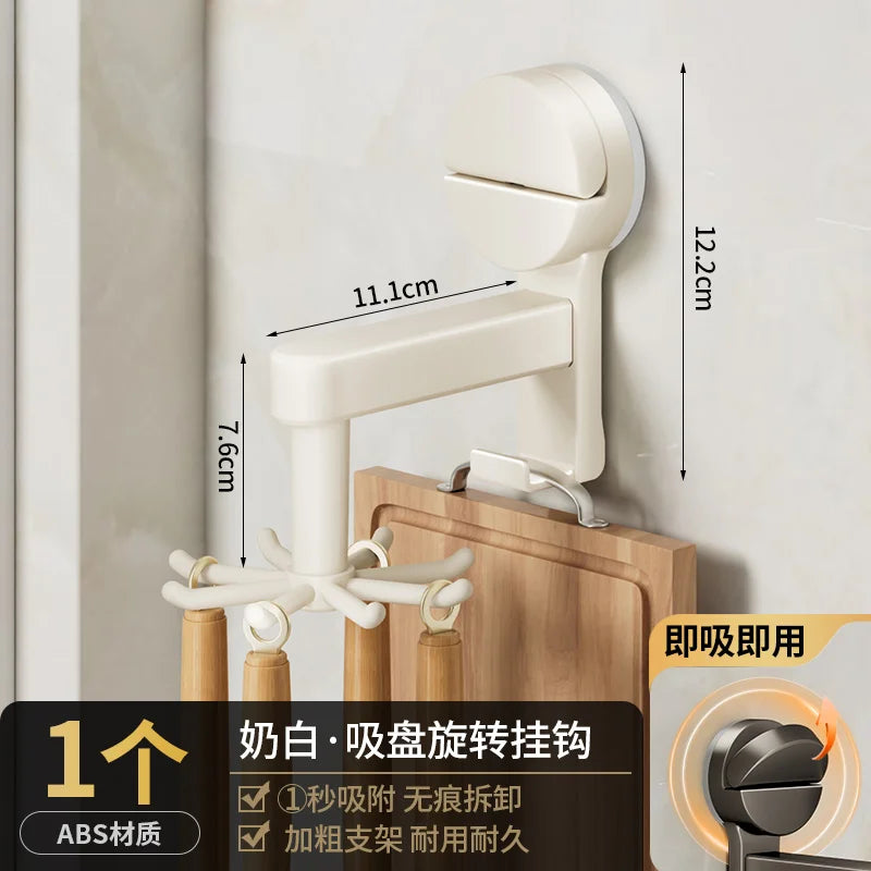 YUTOKO 360 Rotating Suction Cup Hooks Wall Mounted for Kitchen Utensil Organizer Spatula Spoon Holder No - View 7 | SAMAG