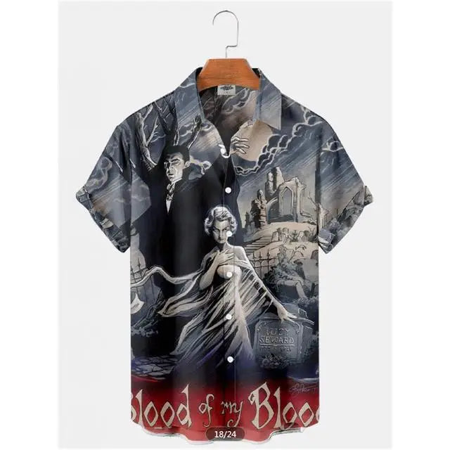 Summer Men's Hawaiian Shirt Movie Figures Horror Vintage | SAMAG