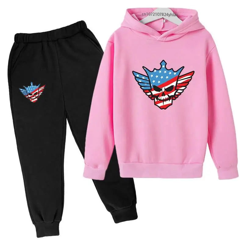 Kids Autumn Spring Fashion Cody WWE Pullover Hoodie+Pants | SAMAG