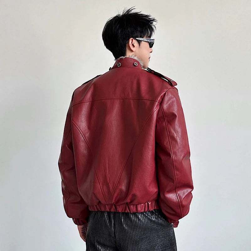 LUZHEN 2025 Winter New Original High Quality Faux Fur Liner Warm Parka Jacket Men's Fashion Handsome Leather Padded Coat JY5697