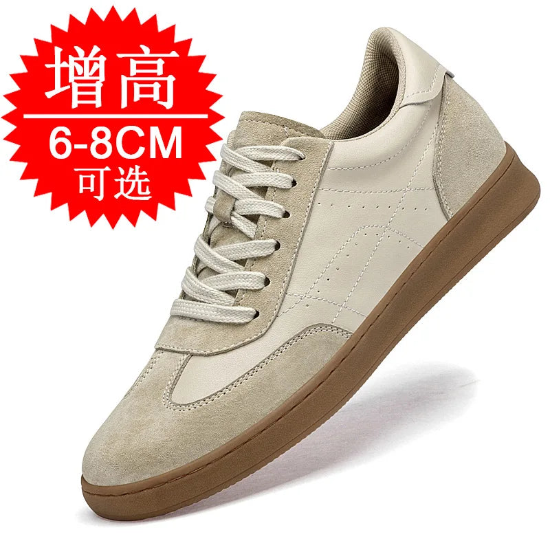 Men Invisible Height-increasing 8cm Elevator Shoes Lace-up Sports with Thick Sole Training 6cm Casual Wear Board Shoes