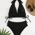 Summer Women's Bikini Set Solid Color Halter Neck | SAMAG