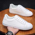Men's Vulcanized Shoes Casual Low Top Flat Sneakers White Shoes Zapatillas Hombre Chaussure Homme Drop Shipping Leather Black