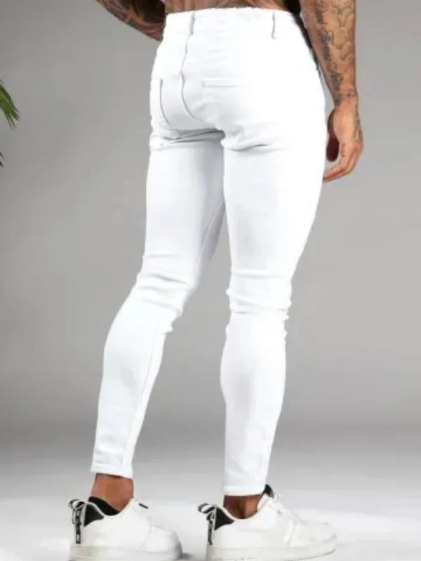 Stretch Slim Fit Skinny White Jeans for Men Tight Little | SAMAG