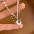 VENTFILLE 925 Sterling Silver Bead Geometry Necklace for Women Girl Korean Design Versatile Choker - Visuel 21 | SAMAG
