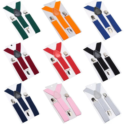 Solid Color Kids Suspenders with Fashion Children Boys Braces Girls Elastic Adjustable Baby Wedding Ties Accessories | SAMAG