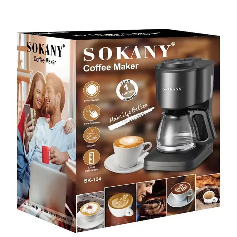 124Coffee Maker, 3-in-1 Single Serve Coffee Maker, Pod Coffee Maker for K-Pod Capsule Pods, Ground Coffee Maker, Leaf Tea Maker
