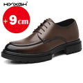 7-9cm Height Increasing Shoes for Men Summer Autumn Inside High Shoes Men's Hollow Business Dress Men's Elevator Leather Shoes