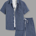 Summer Men's Cotton Linen Texture Lapel Short Sleeve | SAMAG