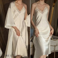 Plus Size Long Robe Nightgown Set Pajama Elegant Kimono | SAMAG