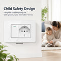 White Tempered Glass Italy USB Type C Smart Fast Charging Wall Socket Plugs Schuko Light Switch Panel Chile TV Sat Computer CAT6