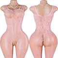 Sling Halter Neck Baby Dolls Underwear Fishnet Hollow Bodystockings Sexy Lingerie Women Cross Legged Crotchless Babydolls Dress