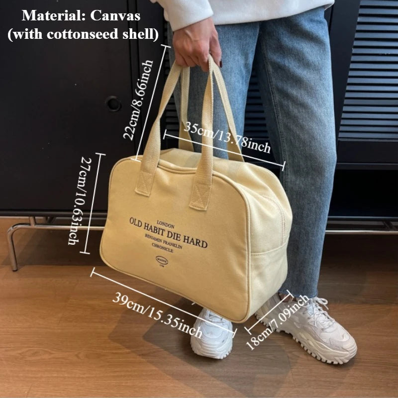 Retro Boston Bag Travel Bag 2025 New Fashion Tote Bag Lightweight Short-haul Tote Bag Large Capacity Shoulder Bag Hobo