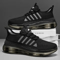Men's Breathable Knitted Sports and Casual Sneakers - Lightweight Running Shoes with Pvc Cushioning, Lace Closure and Texture Grip, Bring All Day Plaid, Daily Sports Shoes | Fashionable Crossover Shoes | Comfortable Fit