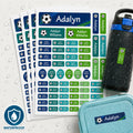 Custom Soccer Name Labels Personalized Waterproof Stickers for Bottles Lunch Boxes Notebooks Sports Gear 4 Shapes