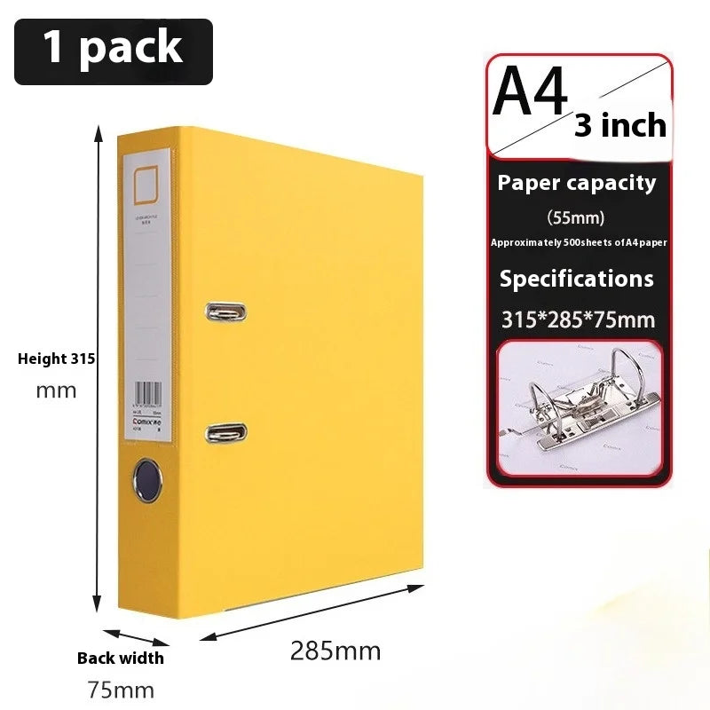Lever Arch File A4 Folder Perforated Loose-leaf Folder Loose-leaf Book Data Book Double Hole Thickened Binders Desktop Organizer