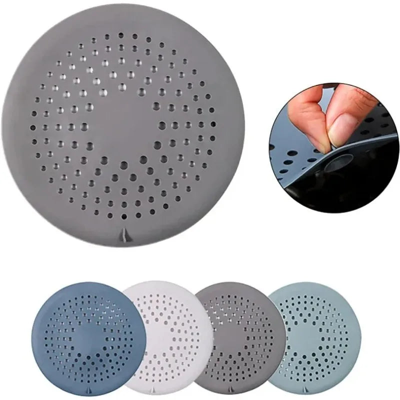 Shower Drain Hair Catcher Drain Cover Bathroom Tub with Suction Cup 5.9 Inches Silicone Sink Strainer Suit for Bathtub,