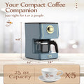 Coffee Maker, 5 Cup Coffee Pot with Three Brewing Modes, Retro Coffee Maker with Glass Carafe & Reusable Coffee Filter, Drip