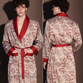 New Men's 3PCS Robe Sets Pajama Ice Silk Rayon Kimono Gown Bathrobe Loungewear Loose Print Home Clothes Nightwear Male Sleepwear