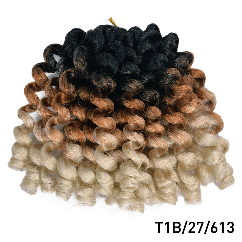 Ombre Braiding Hair Jumpy Wand Curl Crochet Braids Synthetic Crochet Hair Extension for Black Women Jamaican Bounce Curly Hair