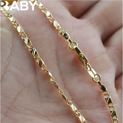 Exquisite Fashion 18K Gold Filled Necklace For Women Men Size 16 - 30 Inch Jewelry Chain | SAMAG