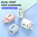 65W GaN Type C USB Fast Charge Chargers Dual Ports Cellphone Power Adapter For Samsung Huawei Xiaomi iPhone USB C Wall Charger