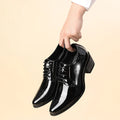 Pointed High Heel Leather Shoes For Men In British Business And Casual Heightened Wedding Shoes Korean Style Shiny Hairstylist