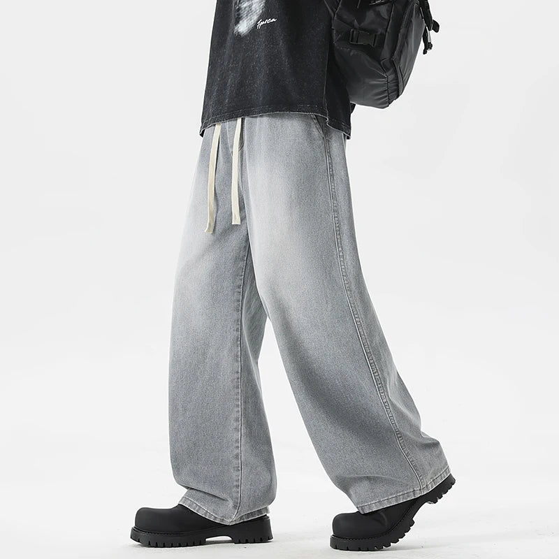 Men's Jeans American Loose Wide-leg Straight Casual | SAMAG