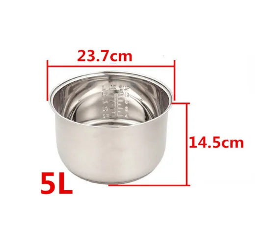 Rice Cooker Liner General Food Stainless Steel Uncoated Thickened 2L3L4L5L6L8L Rice Cooker Inner Pot