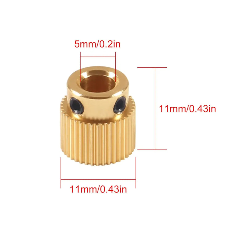 Creality 5PCS Brass Extruder Wheel 26/40 Teeth Drive Gear for CR-10.CR-10S,S4,S5,Ender 3,Ender3 Pro,Ender3 V2 3D Printer Parts