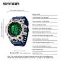 SANDA 6229 Men Outdoor Sports Watch Waterproof Analog Digital Show Multifunction Big Dial Electronic Wristwatch style Male Cloc