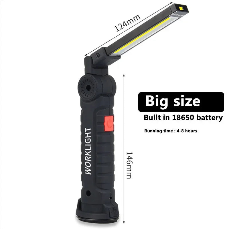 5 Modes USB Rechargeable Flash Light COB Torch Tail Magnet Work Lights Portable Camping Lantern LED Working Lamp Flashlight