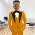 Black Suit for Boys Evening Party Tuxedo Kids Wedding Beaded Crystals Suit 3 Piece Boy Suit Jacket Pants Vest Formal Prom Dress