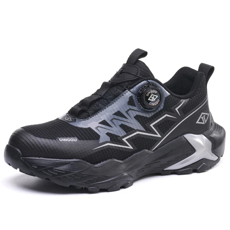 Rotation Button Work Safety Shoes Men Indestructible Steel Toe Shoes Lightweight Protective Safety Boots Security Work Sneakers
