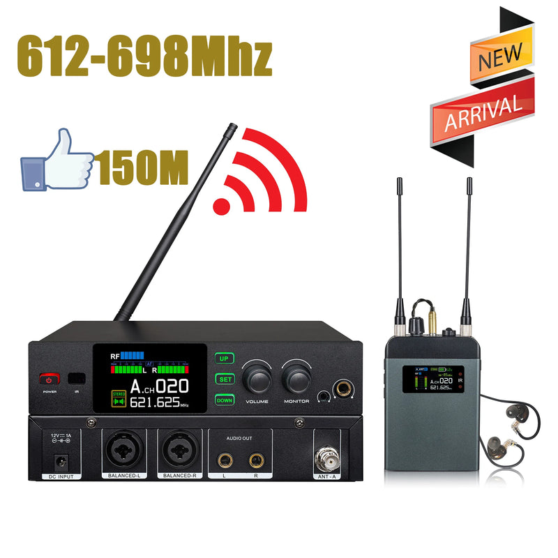 Leicozic PM10 True Diversity Stereo Wireless In Ear Monitoring System 150M 2x150mW Hifi Sound System In-Ear IEM Pro Stage Audio
