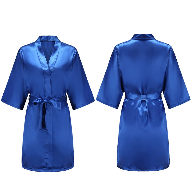 Women's Pure Short Silky Robes Bridesmaid Bride Party | SAMAG