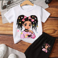 Kawaii Anime Print Kids Sport Suit Short Sleeve Tee - View 7 | SAMAG