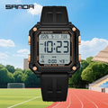 SANDA Quality Brand Military Digital Wristwatch For Men Led Display Complete Stopwatch Waterproof Daily Electronic Male 6377