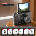 Lenovo Digital Camera 180° Flip Screen 5k Video Vlog Camera 75mp Anti-shake 18x Zoom Portable Body Camera For Students Gifts