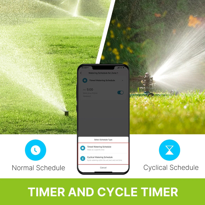 MOES Smart Bluetooth Valve Sprinkler Water Timer Auto Programmable Controller with 2-Way Rain Delay Filter Washer App Control