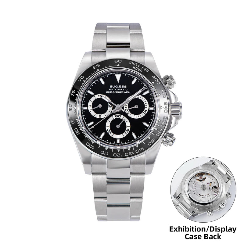 Sugess Panda Diver Chronograph Mens Watch Automatic Peacock SL-4801 Movement Luxury Waterproof Mechanical Wristwatches 2024 New