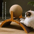 2-in-1 Wooden Cat Scratching Ball And Sisal Scratch Board Durable Solid Wood Paw Toy for Cats And Kittens Pet Supplies