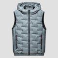 Men Autumn Winter Thickened Waistcoat Hooded Sleeveless Zipper Placket Vest Coat Down Vest Outwear Men's Iinsulated Vest
