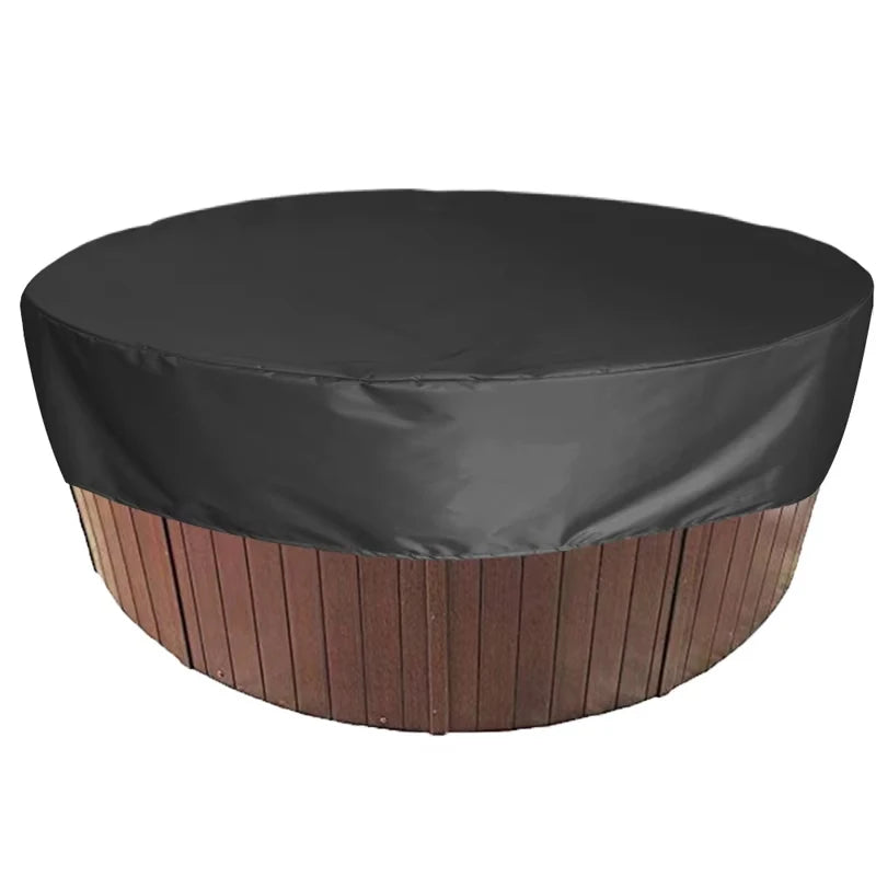 Round Bathtub Cover Outdoor Anti-Uv Spa Hot Tub Dust Cover Foldable Sunscreen Dustproof Waterproof Covers Swimming Pool Cover