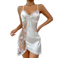 Thin Lace Bow Women's Pajama Dress Embroidered Mesh | SAMAG