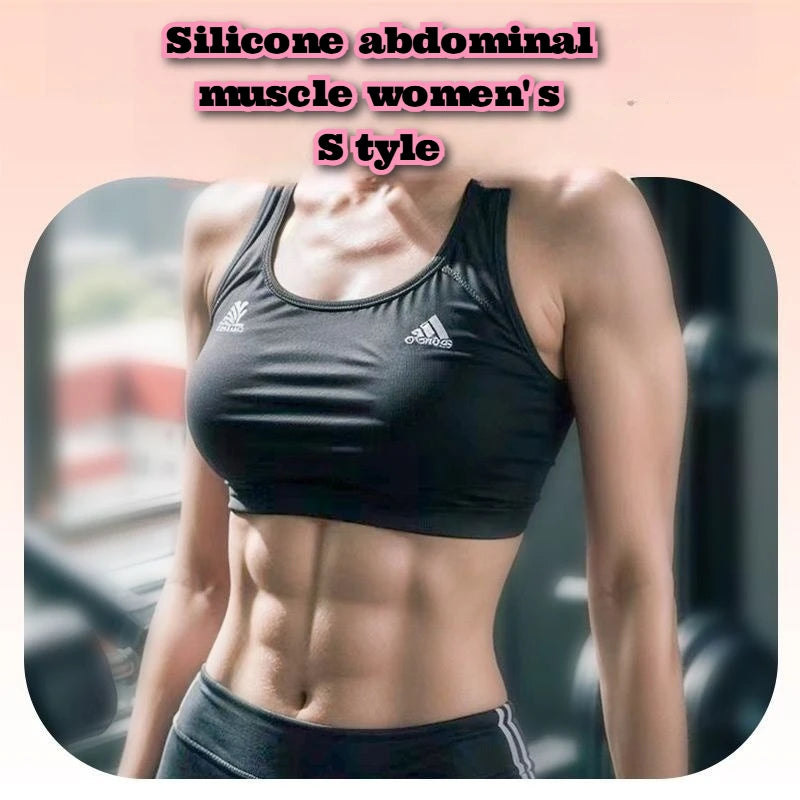 Silicone Muscle Shirt Women Abs Chest Cosplay Costume Fitness Props Fake Abs Six Pack Belly Sculpting Party Performance Clothes