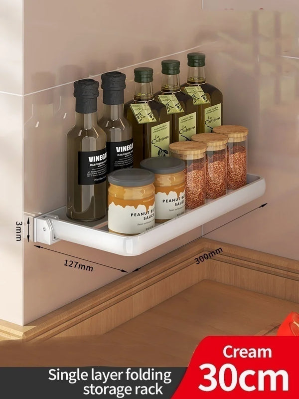 Foldable kitchen Storage Rack Fridge Organizer Storage Tray Clear Food Storage Organizer Spice Rack kitchen Organizer