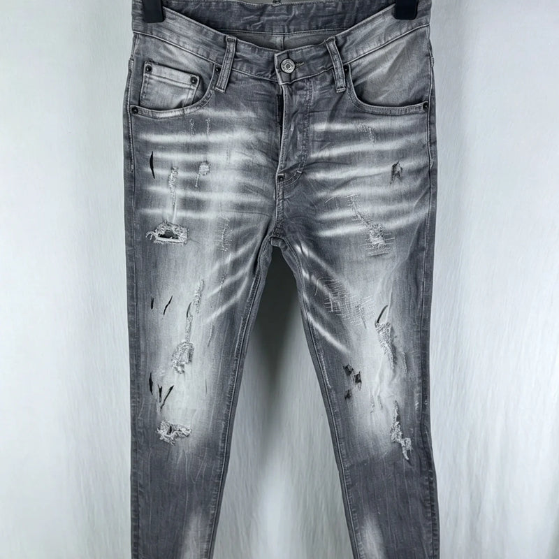 6060 Four Seasons New Men's Washed Ripped Patch Old | SAMAG